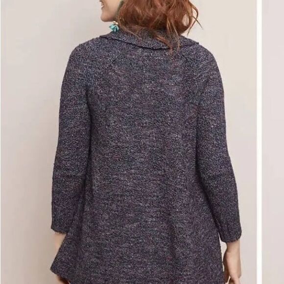 Anthropologie Rosie Neira Marled Collegiate Open Front Cardigan - M - Picture 14 of 15
